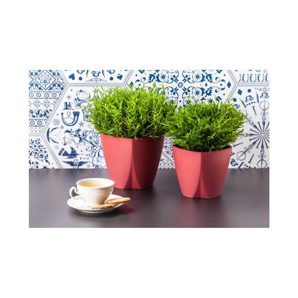 Sarkans puķu pods Plastia Camay, ø 16 cm-image-1