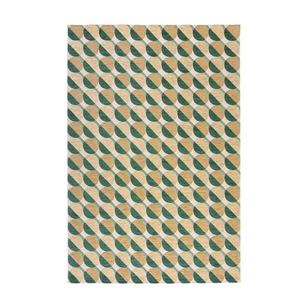 Dzeltens/zaļš paklājs 120x170 cm Carlos Circle Geo – Flair Rugs