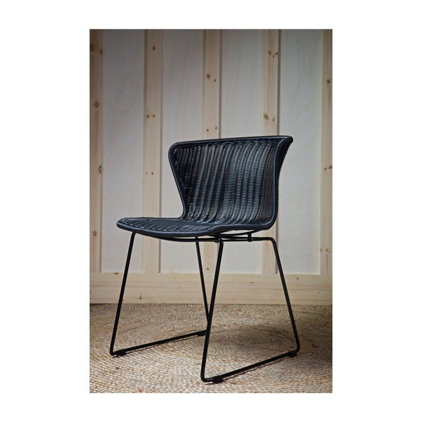 Melni mākslīgās rotangpalmas dārza krēsli (2 gab.) Wings – WOOOD-image-4