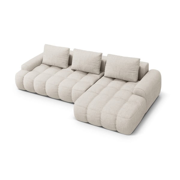 Bēšs salokāms/ar uzglabāšanas vietu stūra dīvāns (ar labo stūri/ar zvilni) Linz – Cosmopolitan Design-image-2