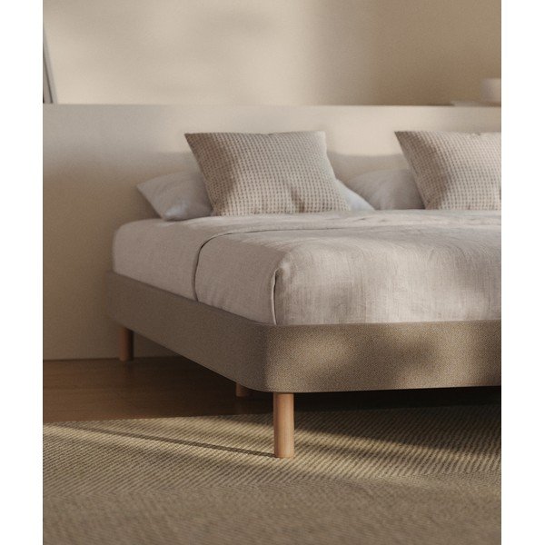 Brūna polsterēta divvietīga gulta bez galvgaļa 160x200 cm Ofelia – Kave Home-image-2