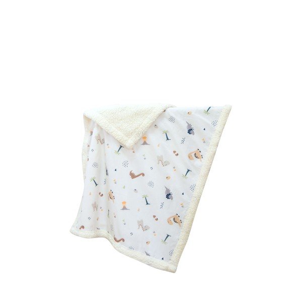 Balta bērnu sega no ranforce kokvilnas 75x100 cm Dinozor – Mijolnir