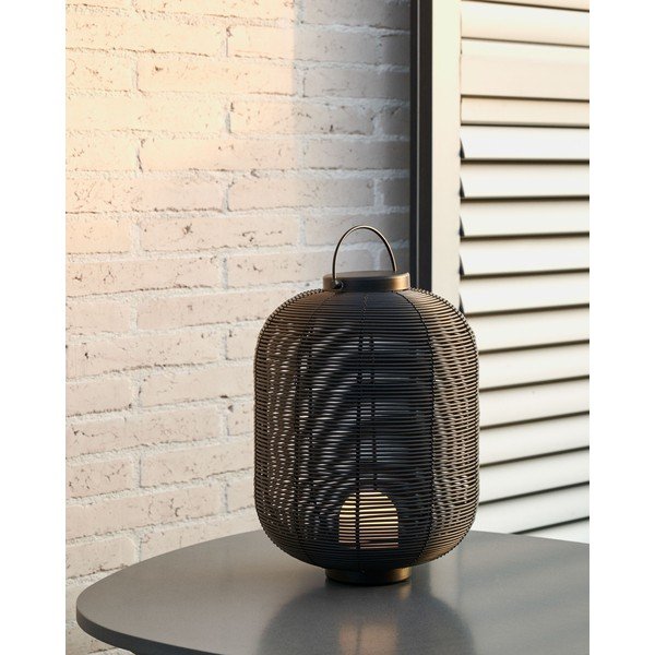 Melna LED galda lampa ar regulējamu spilgtumu (augstums 37 cm) Saranella – Kave Home-image-1