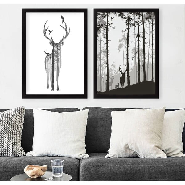 Gleznas (2 gab.) 34x44 cm Deer – Wallity-image-1