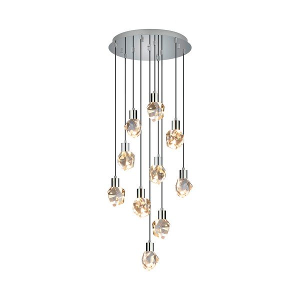 Sudraba krāsas LED piekaramā lampa ar stikla abažūru ø 51,5 cm Verano – Trio Select-image-2