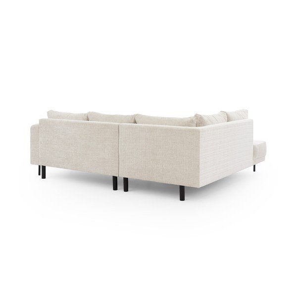 Bēšs stūra dīvāns no šenila auduma (ar kreiso stūri/L veida) Mauris  – Ropez-image-3