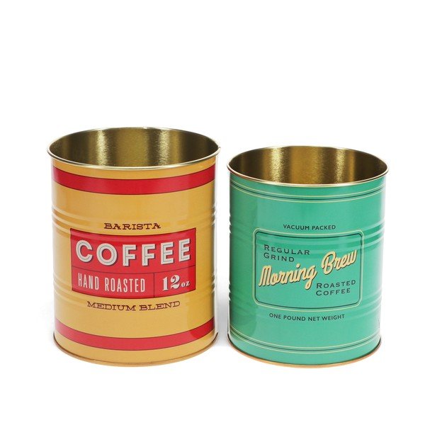 Dekoratīvas alvas uzglabāšanas kastes (2 gab.) ø 11x13 cm Vintage Coffee – Rex London