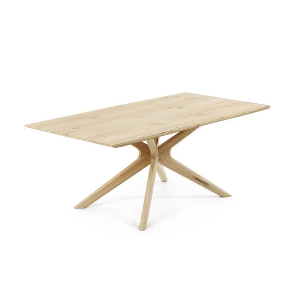 Ēdamgalds ar ozolkoka imitācijas galda virsmu 100x200 cm Armande – Kave Home-image-4