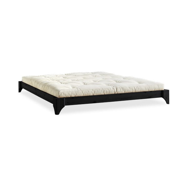 Divguļamā gulta no priedes koka ar matraci Karup Design Elan Double Latex Black Natural, 160 x 200 cm