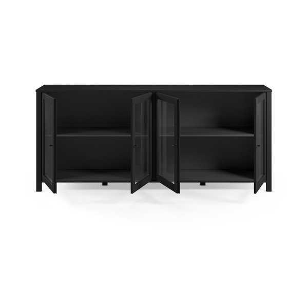 Melna priedes masīvkoka vitrīna 186x80x40 cm Alessandra – Marckeric-image-3