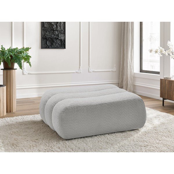 Gaiši pelēks kāju soliņš no buklē auduma Azra – Bobochic Paris-image-1