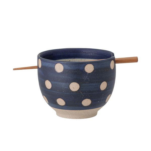 Zila keramikas bļoda ar irbulīšiem Bloomingville Masami, ø 13 cm-image-2