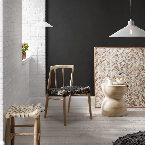 Tīkkoka taburete ar kokvilnas virves sēdekli Kave Home Eclipse-image-1