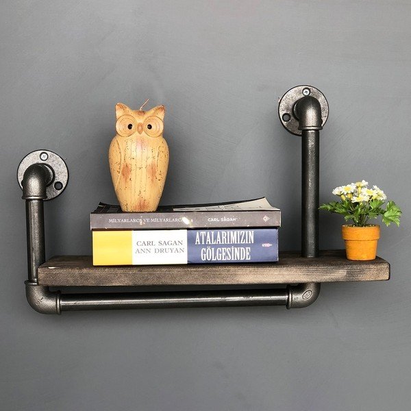 Koka sienas plaukts ar metāla cauruli Boruraf Angela-image-1