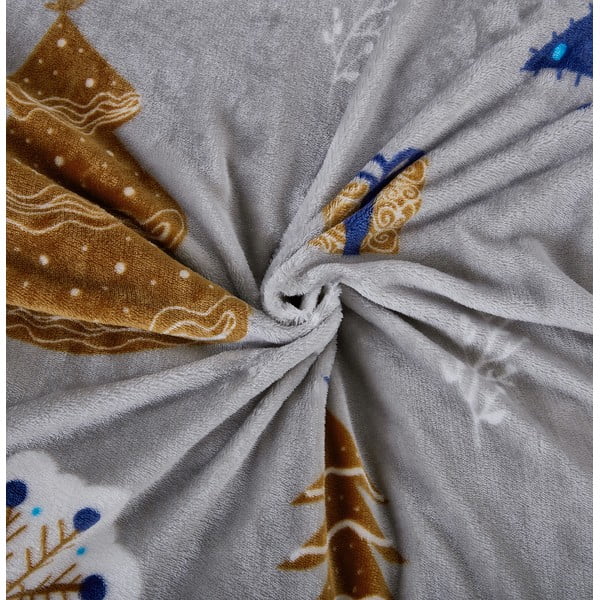Pelēka vienguļamā mikroplīša gultas veļa 140x200 cm Natale – My House-image-1