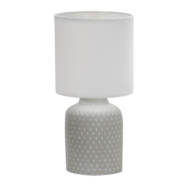 Pelēka galda lampa ar auduma abažūru (augstums 32 cm) Iner – Candellux Lighting