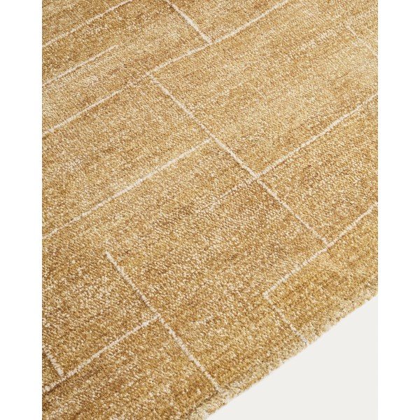 Sinepju dzeltens ar rokām darināts paklājs 160x230 cm Eloda – Kave Home-image-1