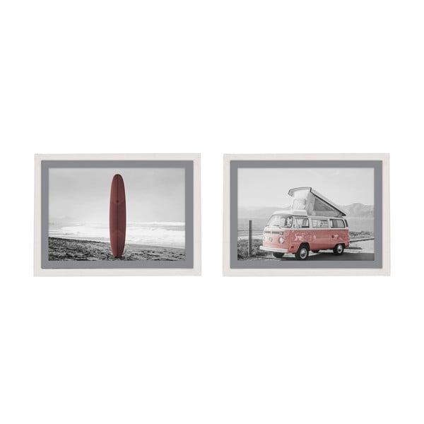 2 attēlu komplekts baltā rāmī Madre Selva Wagon, 40 x 30 cm