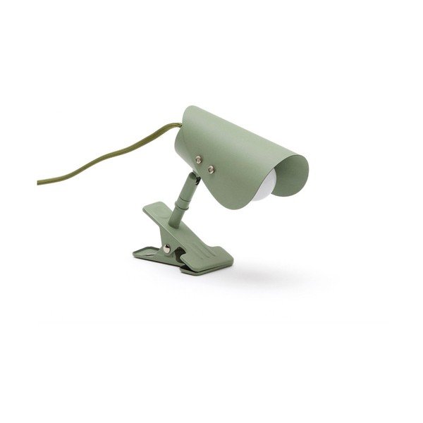 Zaļa metāla galda lampa ar klipsi (augstums 16 cm) Jula – Kave Home