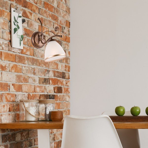 Balta/brūna sienas lampa Retro Ii – LAMKUR-image-1