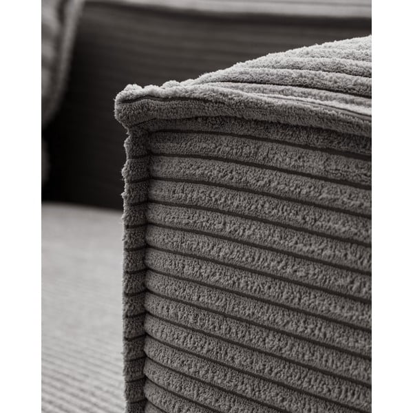 Pelēks velveta stūra dīvāns (labais stūris) Blok – Kave Home-image-1