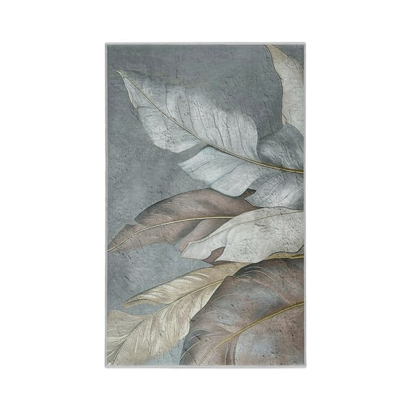 Zaļš/pelēks mazgājams paklājs 80x150 cm Dusty Leaves – Mila Home