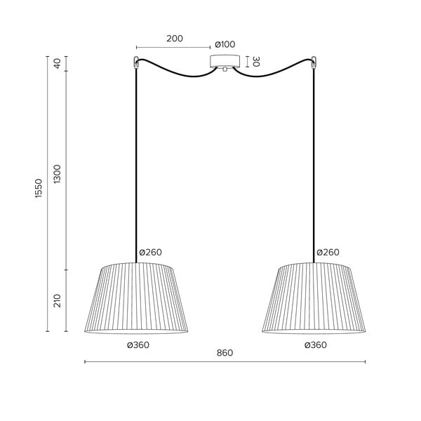 Bēšas krāsas divviru piekaramā lampa Sotto Luce KAMI Elementary M 2S-image-4