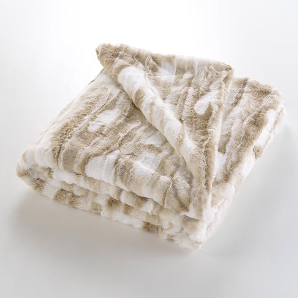 Bēšs pleds no mākslīgās kažokādas 180x220 cm Cheyenne – douceur d'intérieur