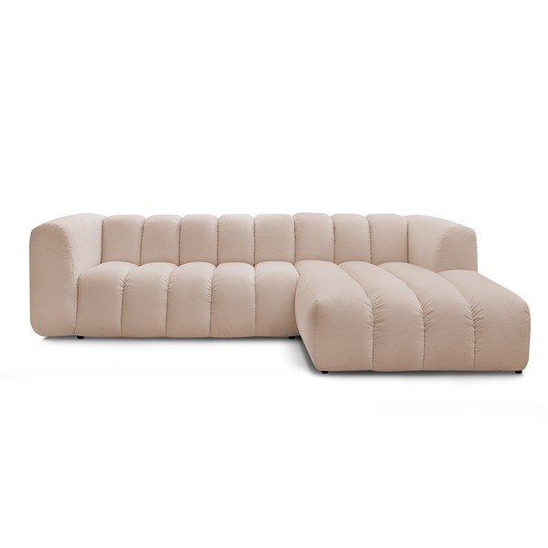 Bēšs stūra dīvāns (ar labo stūri/ar zvilni) Talia – Bobochic Paris