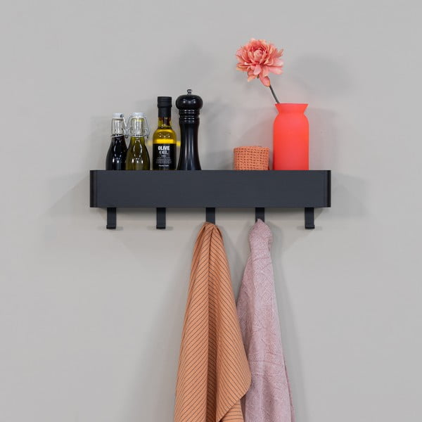 Melns tērauda sienas vannas istabas plaukts Multi – Spinder Design-image-1