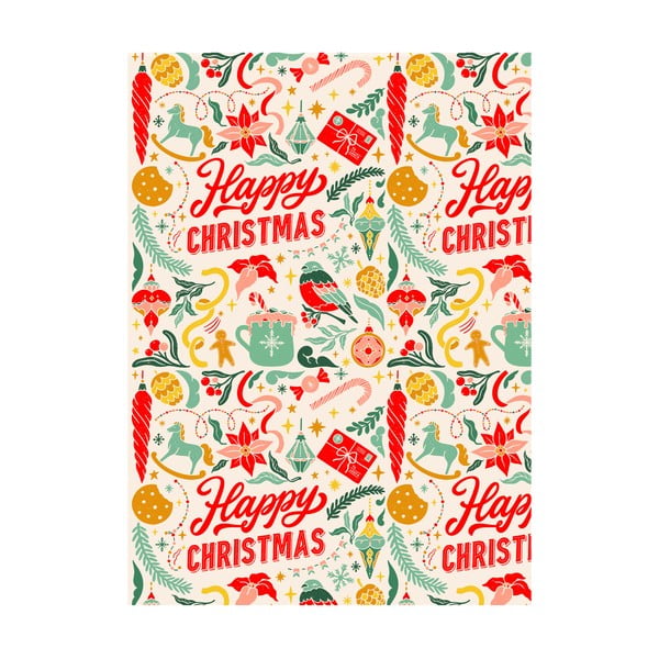 5 baltas dāvanu papīra loksnes eleanor stuart Happy Christmas, 50 x 70 cm