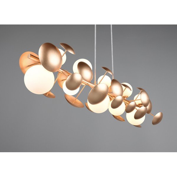Balta/zelta krāsas piekaramā lampa ar stikla abažūru Bubble – Trio Select-image-1