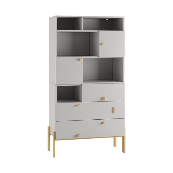 Gaiši pelēka zema bērnu kumode 105x100 cm Cube – Pinio-image-4