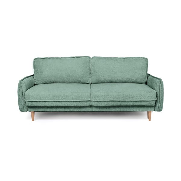 Zaļš izvelkams dīvāns no buklē auduma 215 cm Patti – Bonami Selection
