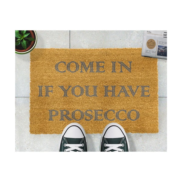 Dabīgā kokosšķiedras paklājs Artsy Doormats Ienāc, ja tev ir Prosecco, 40 x 60 cm-image-2