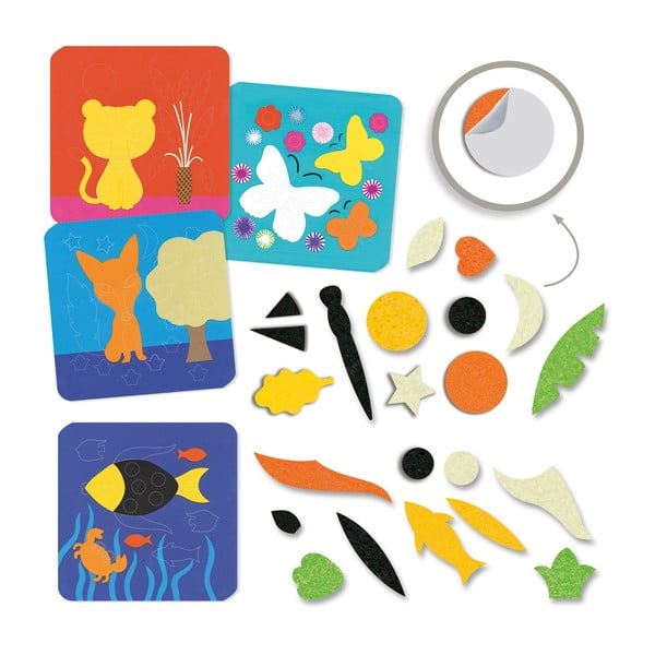 Komplekts 4 kolāžu veidošanai ar filcu Djeco Naturaleza-image-1