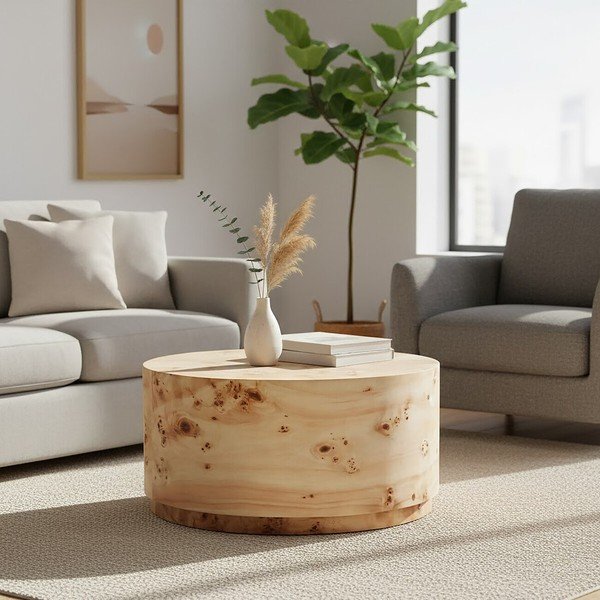 Dabīga toņa apaļš žurnālgaldiņš ø 80 cm Mota – Premier Housewares-image-1