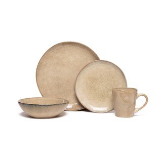 Bēšs keramikas trauku komplekts (16 gab.) Glosia – Bonami Selection