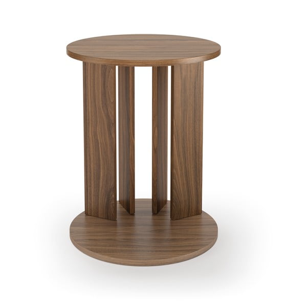 Apaļš žurnālgaldiņš ar riekstkoka imitācijas virsmu ø 50 cm Nora – TemaHome-image-3