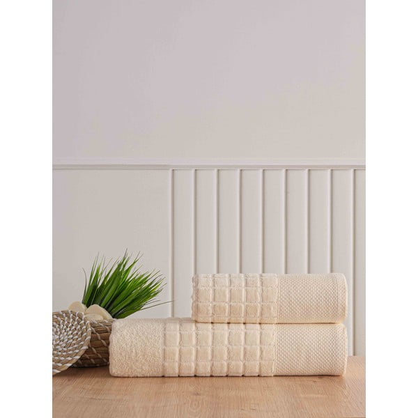 Baltu frotē kokvilnas dvieļu komplekts (2 gab.) Square – Mila Home-image-1