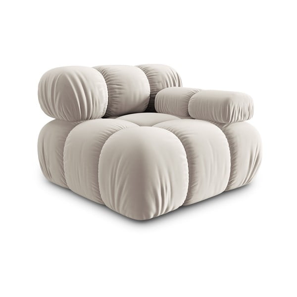 Bēša samta modulārā dīvāna daļa (ar labo stūri) Bellis – Micadoni -image-3