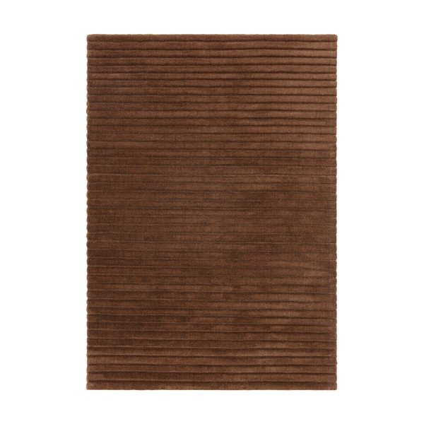 Tumši brūns ar rokām darināts vilnas paklājs 160x230 cm – Asiatic Carpets