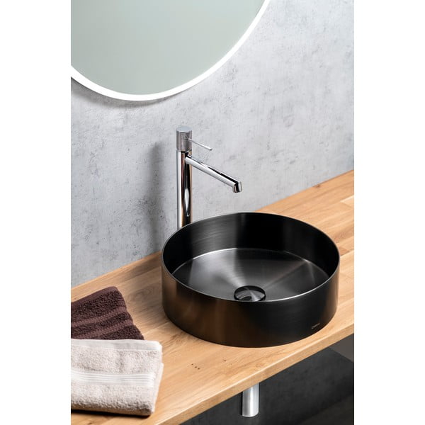 Spīdīgas sudraba krāsas stāvošs jaucējkrāns izlietnei Solaris – Sapho-image-1