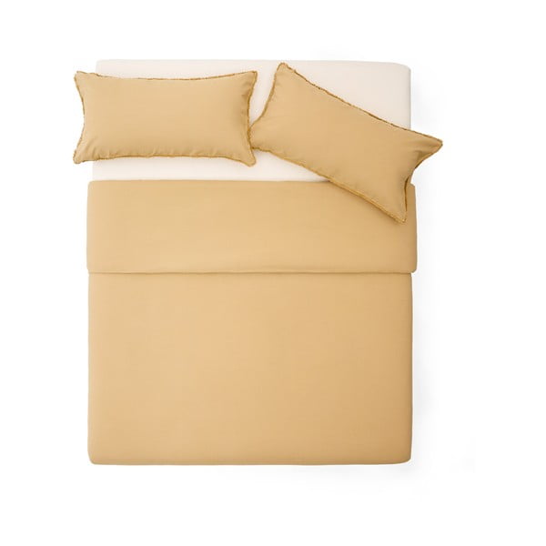 Sinepju dzeltena divguļamā gultas veļa no kokvilnas perkala 240x220 cm Sifinia – Kave Home