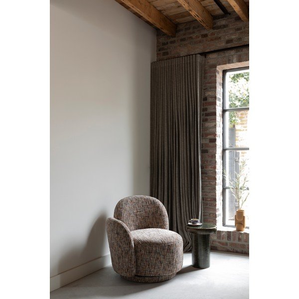 Bēšs grozāms atpūtas krēsls no šenila auduma Rose – Dutchbone-image-1