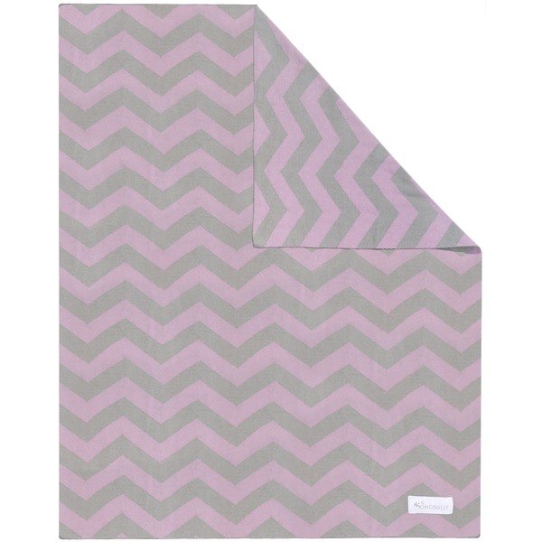 Rozā un pelēka kokvilnas bērnu sega Kindsgut Zigzag, 80 x 100 cm-image-2