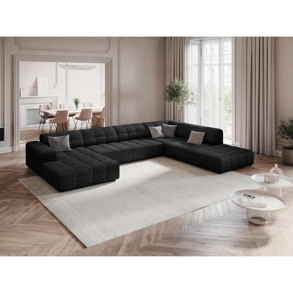 Antracīta pelēks stūra dīvāns (ar labo stūri/U veida) Chicago – Cosmopolitan Design-image-1