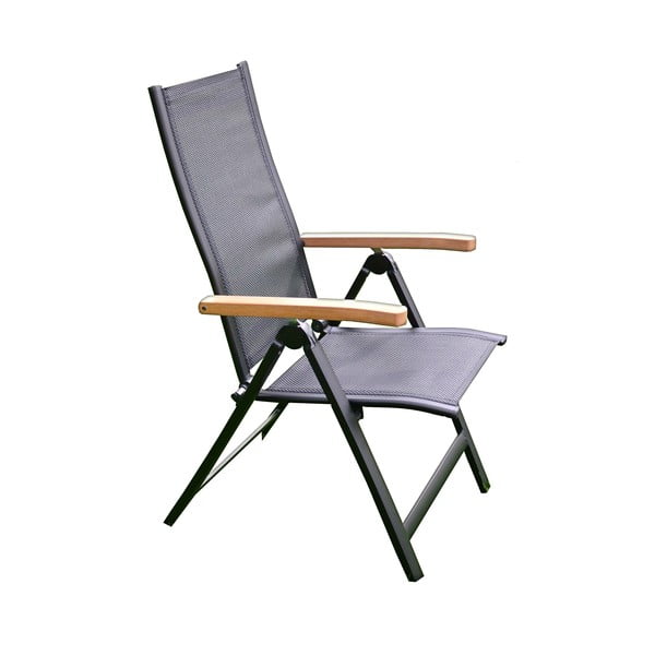 Pelēks metāla dārza krēsls Angela – Rojaplast