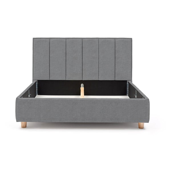 Pelēka divguļamā gulta ar režģi un uzglabāšanas vietu ProSpánek Wega, 180 x 200 cm-image-3