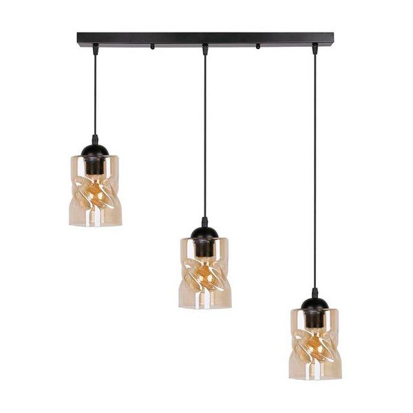 Melna piekaramā lampa ar stikla abažūru 10x62 cm Felis – Candellux Lighting-image-3